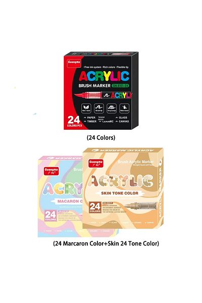 Choice 72 Colors Set C 12/24/36/48/72/120 PCS GuangNa Acrylic Color Soft Head Markers Painted Graffiti Chri