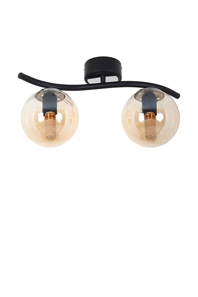 MŞ Aydınlatma Duo Black Chrome 2 Honey Glass Plafonier Chandelier