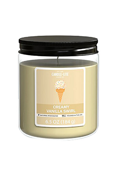 Candle-Lite شمعة معطرة برائحة الفانيليا الكريمية من مزيج الشمع الطبيعي مع غطا...