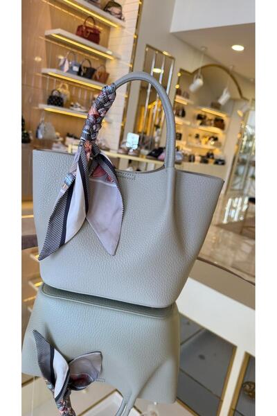 Guja İthal Yumuşak Deri Üç Bölmeli Fularlı Uzun Askılı Kadın Çanta