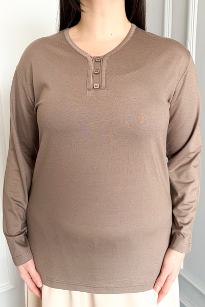 ModaPlaza Γυναικεία μπλούζα με 3 κουμπιά