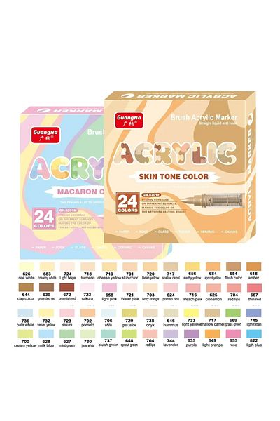 Choice 48 Colors Set 12/24/36/48/72/120 PCS GuangNa Acrylic Color Soft Head Markers Painted Graffiti Christ