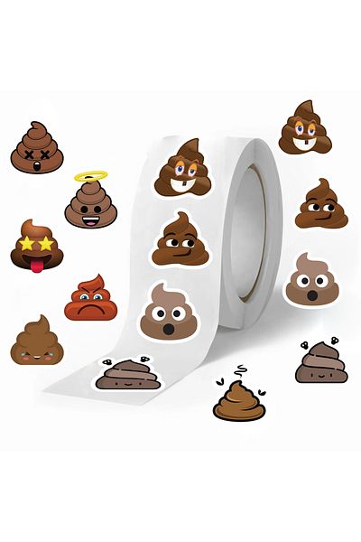 Choice 500PCS 500pcs Funny Poop Stickers Roll Vinyl Stickers For Scrapbook Journal Laptop Bumper Skateboard