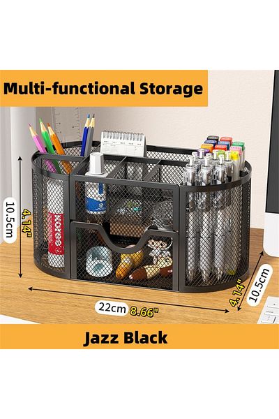 Choice Black Mesh Desk Organizer, Desk Accessories & Workspace Organizers with Drawers, Pencil Holder for D