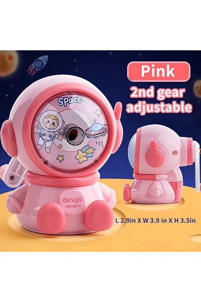 Choice pink 1pc Astronaut Cartoon Pencil Sharpener Students Pencil SharpenerHand Crank Manual Sharpener Car