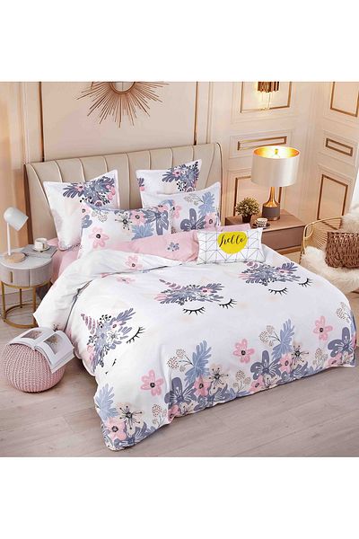 CHIRASO Lenjerie CHIRASO, FINET 6 Piese, Cearceaf clasic 234x240cm, Imprimeu Vesel si Colorat