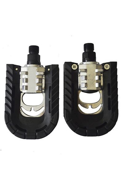 Choice black 1Pair Mountain Bike Pedals Aluminum Alloy Folding Pedal Bicycle Pedal Labor-saving with Safety