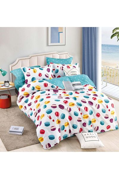 CHIRASO Lenjerie CHIRASO, FINET 6 Piese, Cearceaf clasic 234x240cm, Imprimeu Vesel si Colorat