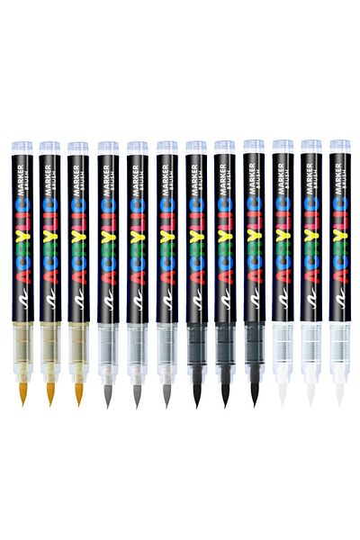 Choice 4 color mix 12/24/36/72 Colors Acrylic Markers Brush Pens for Fabric Rock Painting Pen Stone Ceramic