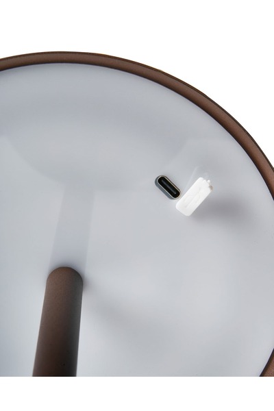 BELIANI Kahverengi Kablosuz LED Masa Lambası, Dimmerli, USB Şarjlı ve Modern Tasarım