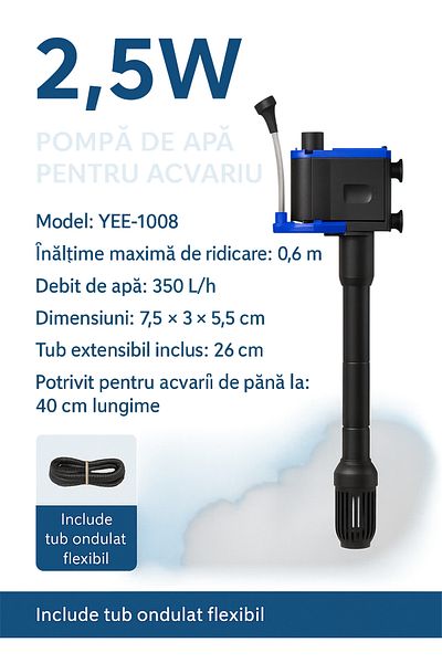 YEE 3in1 water pump (pump, aerator, wave maker), silent, powerful, 35W, YQM-1358