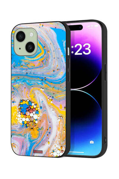 Tolwak غطاء حماية لجهاز Apple iPhone 15 بتصميم جواهر تجريدية ملونة