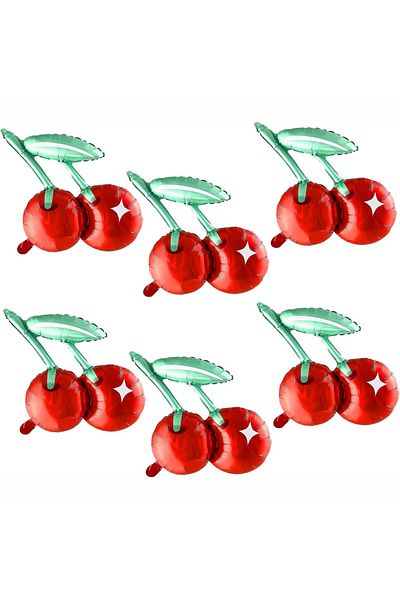 Choice Other AS SHOWN Cherry 6PCS 2/4/5/6pcs Cherry Aluminum Film Balloon Fruit Theme Sweet Girl lovely Che