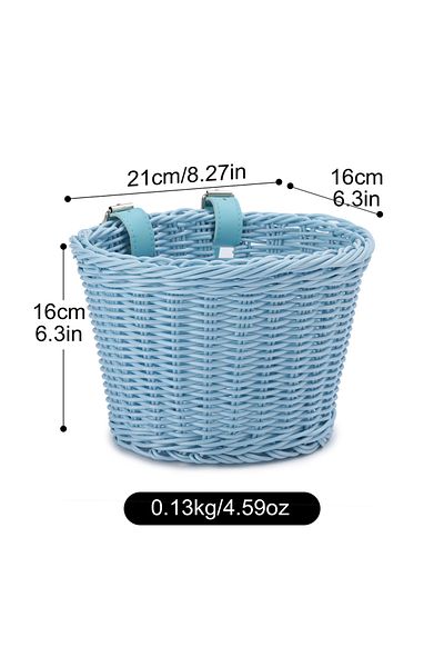 Choice Sky Blue B Childrens Bicycle Basket Plastic Wovens Bike Basket Kids Bicycles Wicker Basket Bike Fron