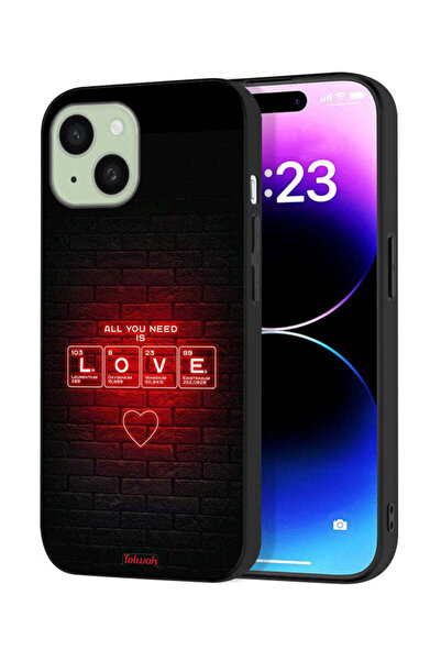 Tolwak Apple iPhone 15 Protective Case Cover All You Need Is Love