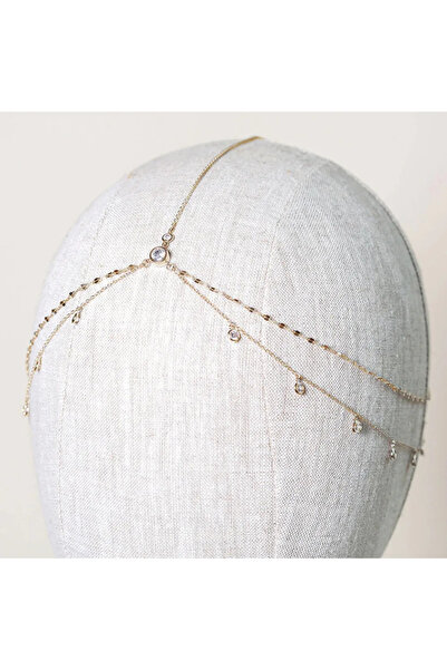 Choice سلسلة رأس من الكريستال بتصميم بوهو أنيق باللون الذهبي من XSBODY، إكسسو...