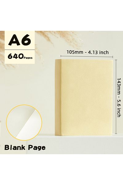 Choice (5.6x4.13 inch) Yellow Super Thick Notebook (640pages) A6 Creativity Stationery Blank Notepads Pu co