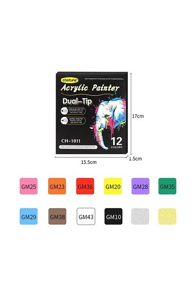Choice 12 Colors A Acrylic Marker 12 24 36 Colors Double Headed Waterproof Art Painting Supplies School Sta