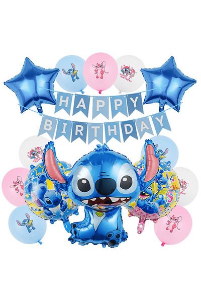 Miniso Other 15pcs1 Disney 15Pcs Stitch Theme Birthday Party Balloon Decoration Supplies Family Party Decor