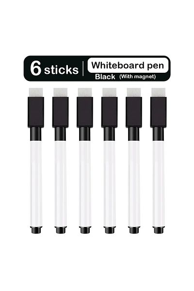 Choice Black Magnetic-6PCS Magnetic Erasable Whiteboard Pen Color Options Blackboard Note Numbering Station