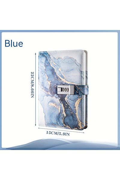 Choice Deep Blue A5 Fashion Password Book With Lock Journal Creative Journal Book Student Notepad Stationer