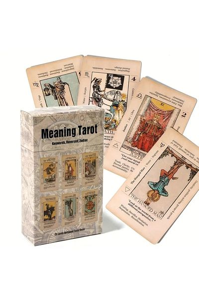Choice Meaning Tarot 1 Box of Meaning Tarot Card For Beginner Tarot, Keyword Antiqued Tarot Deck, 78 Cards