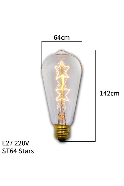 Parkson Yes ST64 Star Retro Edison Bulb E27 220V 40W Ampoule Dimmable Vintage Bulb Edison Lamp Incandescent