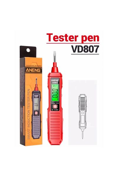 Choice Red ANENG VD807 One-word Induction Portable 50/60Hz Smart Electric Pen Tester NCV Sensor AC 12-300V