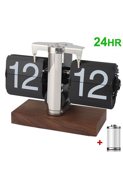 Choice 24HR-STL-XFwood A Flipping Clock with Page Turning Automatically for Modern Home Decoration.Full of