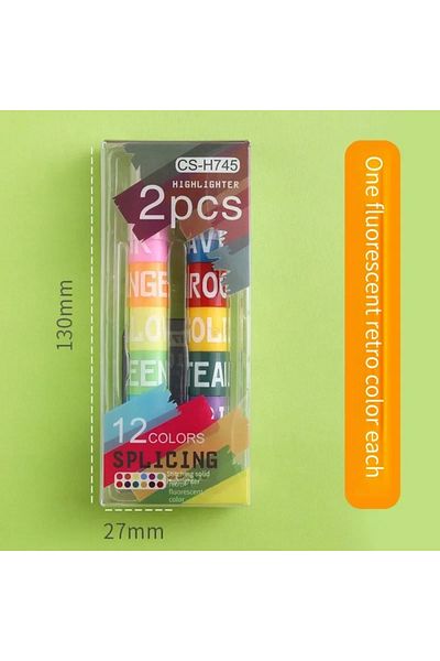 Choice 12 colors set A 6/12pcs/set Colors Rainbow Mini Splicing Pastel Gel Highlighter Markers Pen Office S