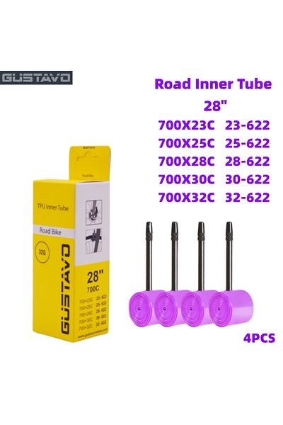Choice Presta Valve 700c 85mm 23-32C 4PCS GUSTAVO TPU Bike Inner Tube 700C 700x23 25 28 32C Road Bicycle Ti