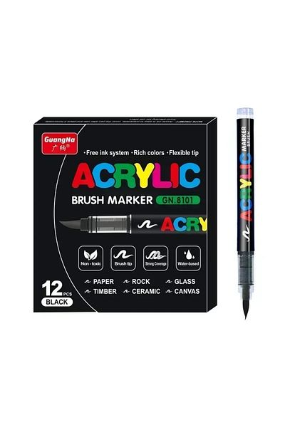 Choice 12 Black Markers 12/24/36/48/72/120 PCS GuangNa Acrylic Color Soft Head Markers Painted Graffiti Chr