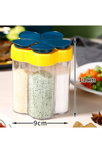 Choice blue Camping Seasoning Jar with Lids Transparent Spice Compartment for Outdoor Cooking BBQ Salt and