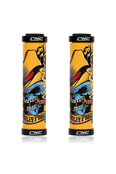 Choice Yellow zombie CNC Bicycle Handlebar Grips Ultraight Mountainbike Lenker Grip Anti-skid Schock-absor