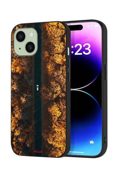 Tolwak غطاء حماية لجهاز آيفون 15 من آبل، طريق في أشجار الخريف