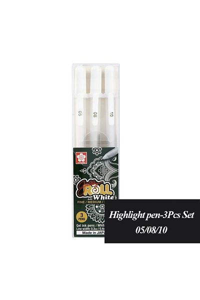 Choice white 3pcs Sakura Japan 3pcs set Gelly Roll Classic Highlight Pen Gel Ink Pens Bright White Pen High