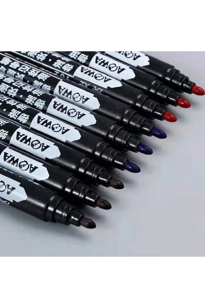 Choice 10 black A set of 10 large-tip black ink marker pens for non-erasable marking and notation