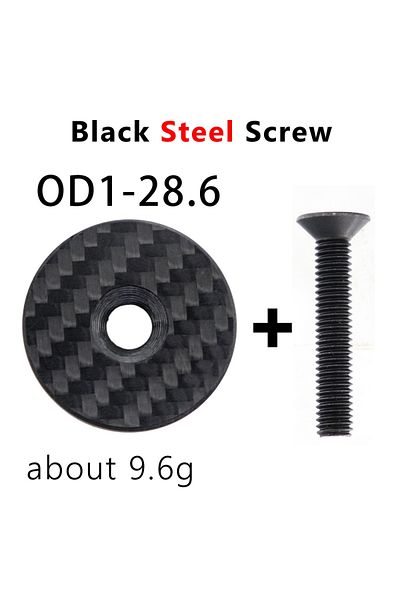 Choice 28.6 Steel Screw Bicycle Headset Top Carbon Fiber Cap W/ M6*30mm Titanium Screw for 1-1/8" 1-1/4" Fr