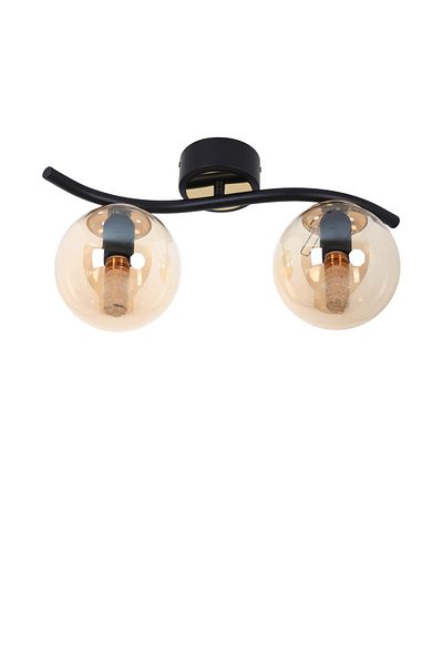 MŞ Aydınlatma Duo Black Gold 2 Honey Glass Plafonier Chandelier