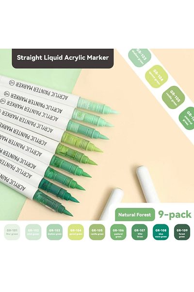 Choice SET D 9pcs/Box Mix Color Acrylic Markers Set Art Rock Painting Pens Kids Gift Graffiti For Stone Gla