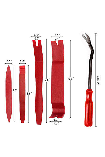 Choice3 Red 5Pcs Auto Trim Removal Tool Kit Scratch Pry Plastic Tool Car Door...