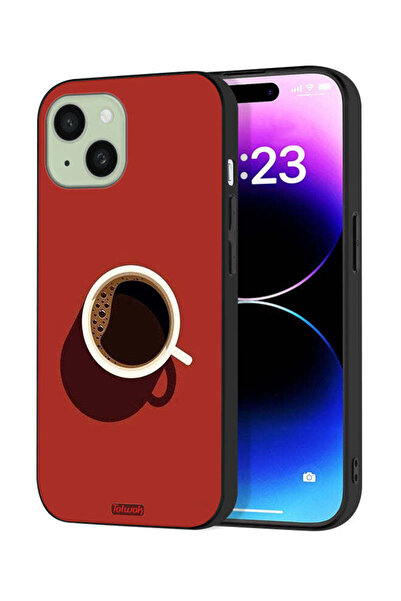 Tolwak Apple iPhone 15 Protective Case Cover Coffee Cup Art