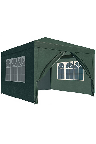 SERSIMO Cort pavilion de gradina, 300x300 cm, cu 4 pereti laterali, impermeab...