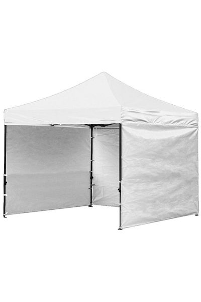SERSIMO Pavilion tent with 3 side walls, solid steel structure, 3x3 m with adjustable height, white