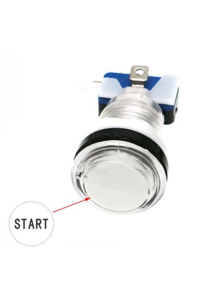 Choice START white 5V 12V Light Push Button 33mm Led Illuminated Clear Plastic For Coin Arcade Joystick Gam