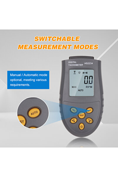 Choice عداد سرعة الدوران الرقمي المحمول عالي الدقة مع عداد سرعة قياس يدوي/أوتوماتيكي LC...