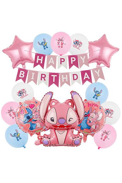 Miniso Other 15pcs3 Disney 15Pcs Stitch Theme Birthday Party Balloon Decoration Supplies Family Party Decor
