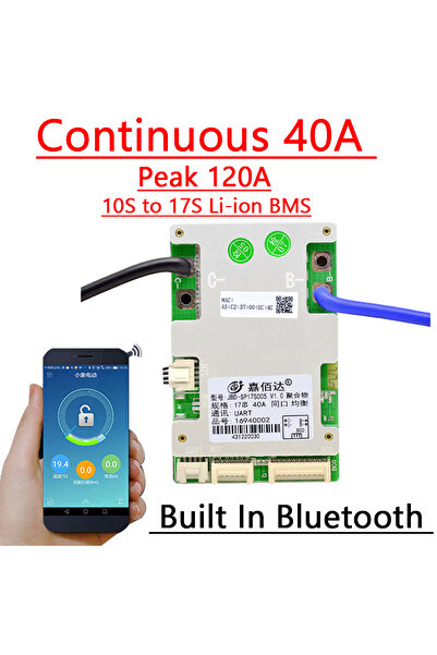 Choice3 10S-17S 40A 120Apeak JBD Bluetooth Smart BMS حماية بطارية الليثيوم من...