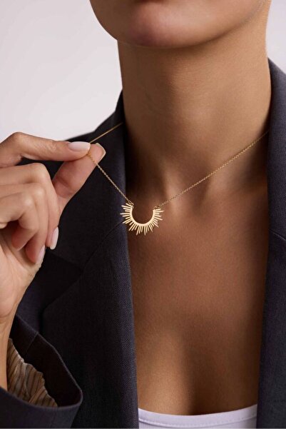 Sembol Gold Altın Güneş Kolye