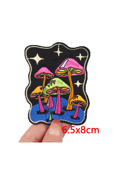 Choice25 رقعة كرتونية PE8439CT، رقع لاصقة حرارية للملابس، شارة فطر